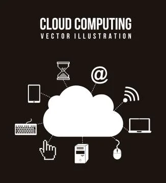 Cloud computing icons, vector illustration イラスト素材