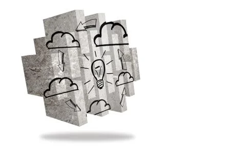 Cloud computing idea on abstract screen Stock Illustration