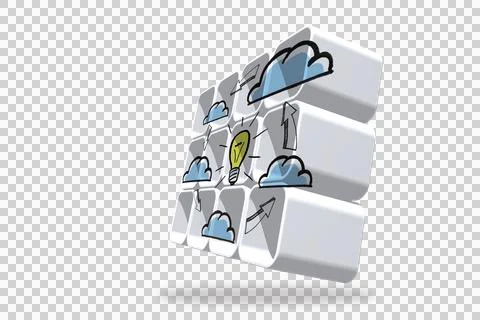 Cloud computing idea cycle on abstract screen 스톡 사진