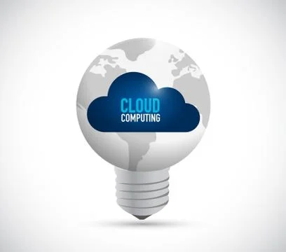 Cloud computing idea light bulb concept Illustrazione stock