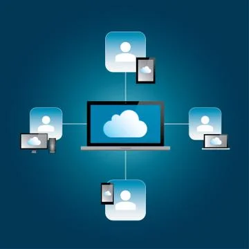 Cloud computing Stock Illustration