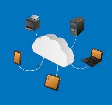 Cloud computing Stock Illustration