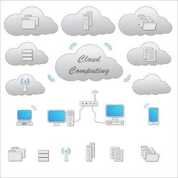 Cloud computing Stock Illustration
