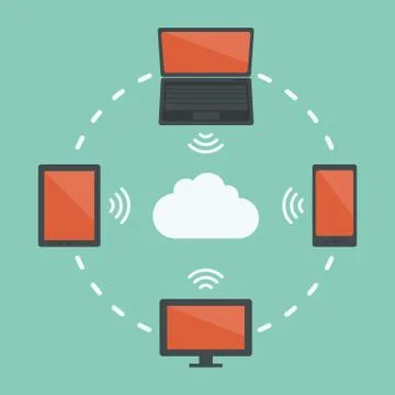 Cloud computing Stock Illustration