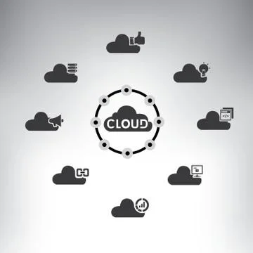 Cloud computing Stock Illustration