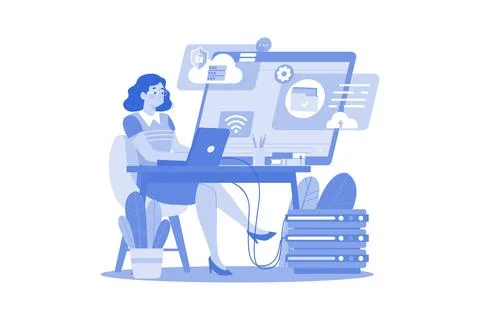 Cloud Computing Illustration concept on white background Stock Illustration