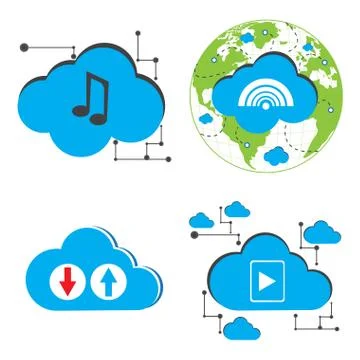 Cloud computing illustration Stock Illustration