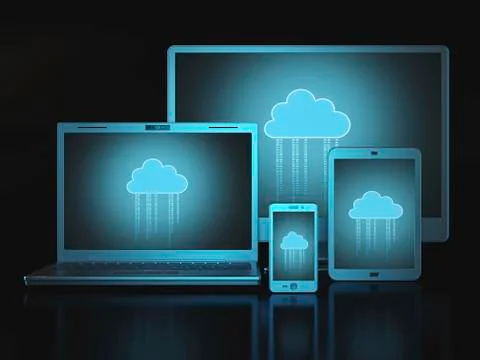 Cloud computing, illustration Stockillustratie