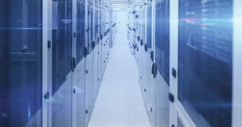 Cloud computing image over servers in data center 스톡 사진