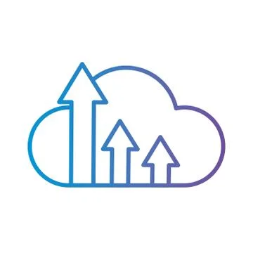 Cloud computing with increase arrows gradient style icon vector design Illustrazione stock