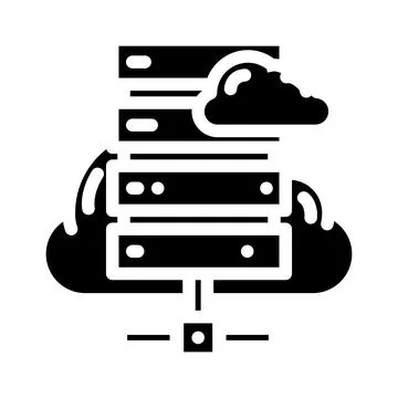 Cloud computing industry 4 glyph icon vector illustration Stock Illustration