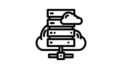Cloud computing industry 4 line icon animation Stock Footage 326751349