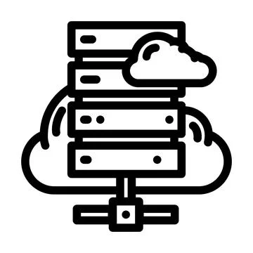 Cloud computing industry 4 line icon vector illustration Stockillustratie