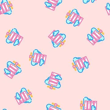 Cloud computing industry 4 vector seamless pattern Illustrazione stock