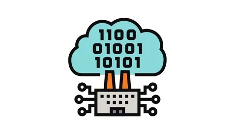 Cloud computing industry 5 color icon animation Stock Footage 326116765