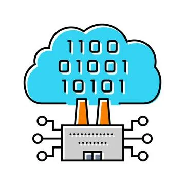 Cloud computing industry 5 color icon vector illustration Illustrazione stock