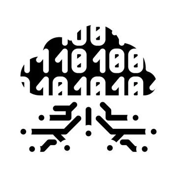 Cloud computing industry 5 glyph icon vector illustration Illustrazione stock