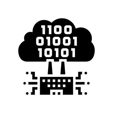 Cloud computing industry 5 glyph icon vector illustration Stock Illustration