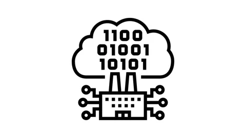 Cloud computing industry 5 line icon animation Stock Footage 326124077