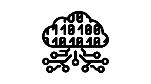 Cloud computing industry 5 line icon animation Stock Footage 326751426