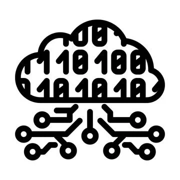 Cloud computing industry 5 line icon vector illustration Stock Illustration