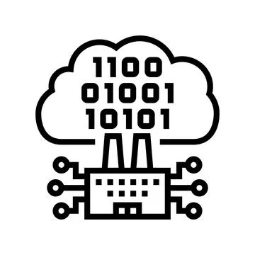 Cloud computing industry 5 line icon vector illustration Stock Illustration