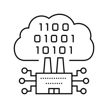 Cloud computing industry 5 line icon vector illustration イラスト素材