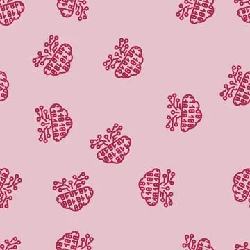 Cloud computing industry 5 line vector seamless pattern Stock Illustration