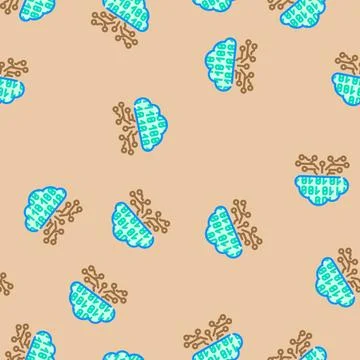 Cloud computing industry 5 vector seamless pattern Illustrazione stock