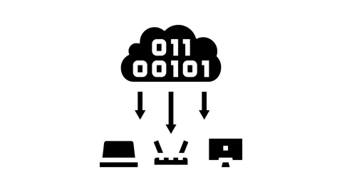 Cloud computing industry glyph icon animation Stock Footage 326145344
