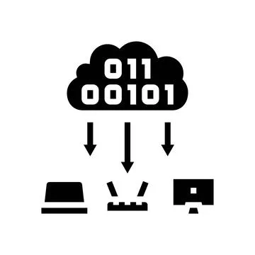 Cloud computing industry glyph icon vector illustration Illustrazione stock