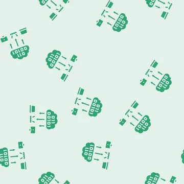 Cloud computing industry glyph seamless pattern Illustrazione stock