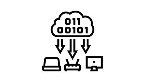 Cloud computing industry line icon animation Stock Footage 326125574