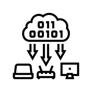 Cloud computing industry line icon vector illustration Illustrazione stock