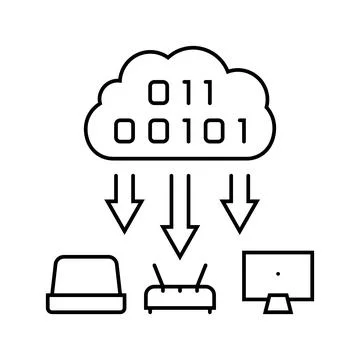 Cloud computing industry line icon vector illustration イラスト素材