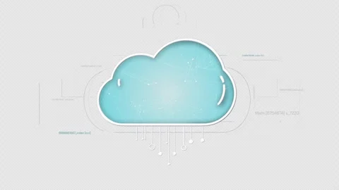 Cloud computing infographic showing data networks in the cloud icon 库存影片 329194261