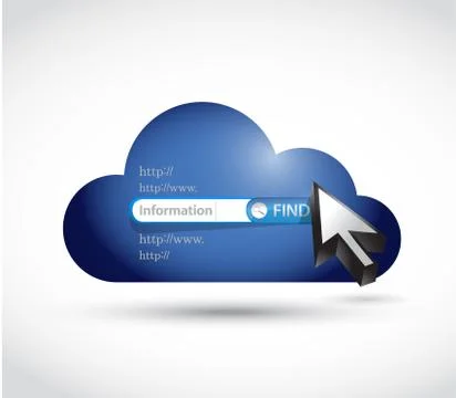 Cloud computing information search illustration Illustrazione stock