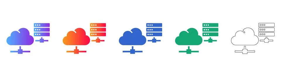 Cloud Computing Infrastructure and Data Storage Network Graphic Illustration Stock Illustration