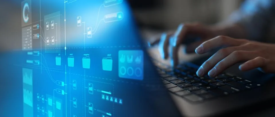 Cloud Computing Infrastructure for Business Data Storage and Secure Documen.. Fotos de archivo