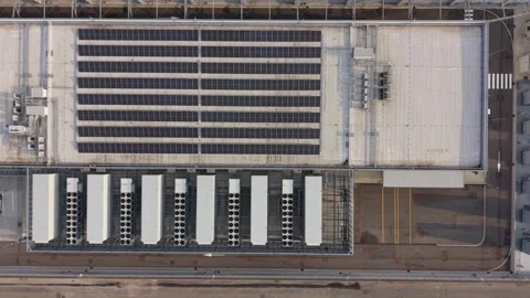 Cloud Computing Infrastructure Data Center Aerial View, Italy Stock Footage 342185008