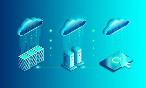 Cloud Computing Infrastructure - IaaS - PaaS - SaaS Stock Illustration