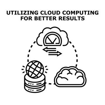 Cloud computing infrastructure optimizing data transfer operations Illustrazione stock