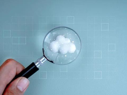 Cloud computing infrastructure technology, data system storage connection c.. 스톡 사진