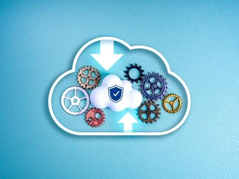 Cloud computing infrastructure technology, data system storage service conc.. Stock Photos