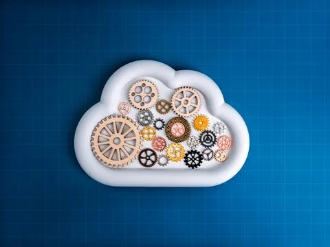 Cloud computing infrastructure technology management, data system storage s.. Foto stock