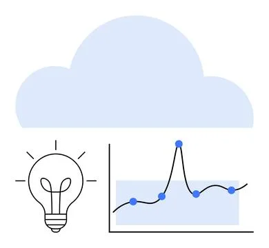 Cloud Computing Innovation Data Analysis and Insights with Creativity and T.. Stock Illustration