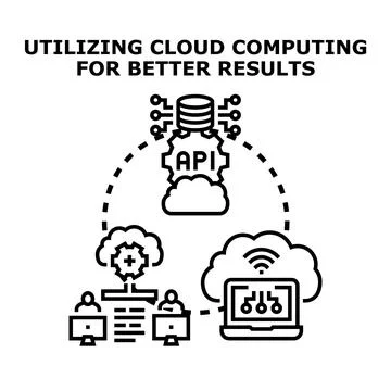 Cloud computing innovation integrating api for data management 스톡 일러스트