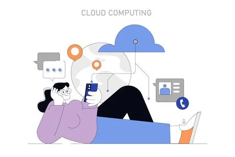 Cloud Computing innovation. Vector illustration. Illustrazione stock