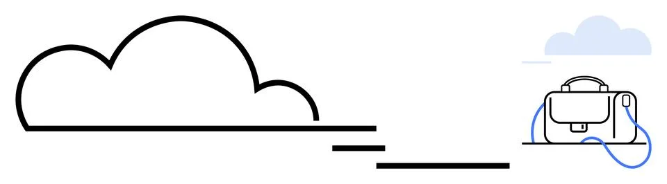 Cloud Computing Integration with Business Solutions and Digital Connectivity Illustrazione stock