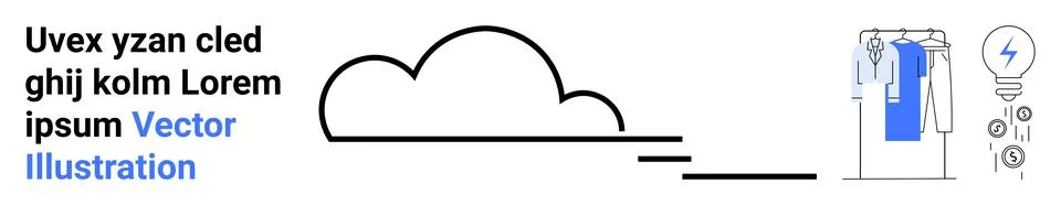 Cloud Computing Integration Concept with Data Storage and Digital Transform.. Illustrazione stock